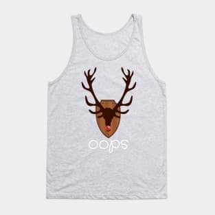 Oops Red Nose Reindeer Trophy Funny Christmas Parody Tank Top